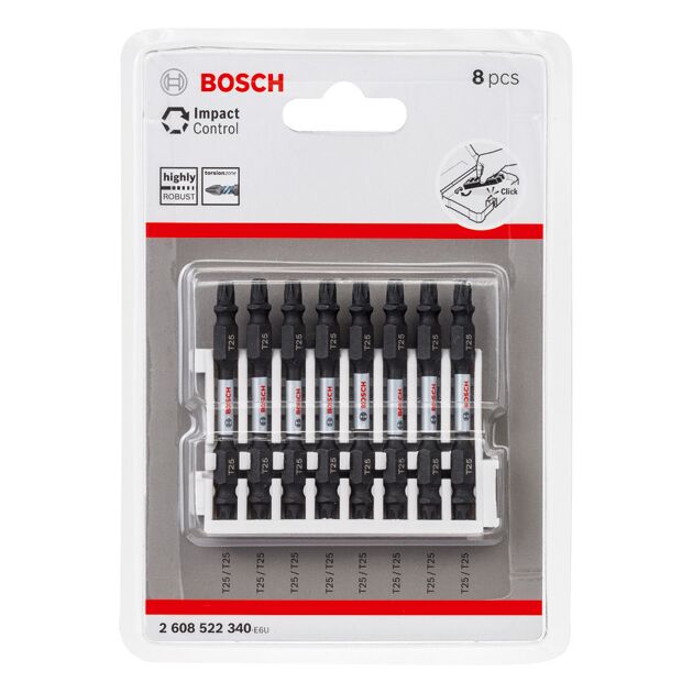 Набір насадок для шурупокрута з контролем ударної функції, 8 шт. BOSCH, фото , зображення 3 | SNABZHENIE.com.ua
