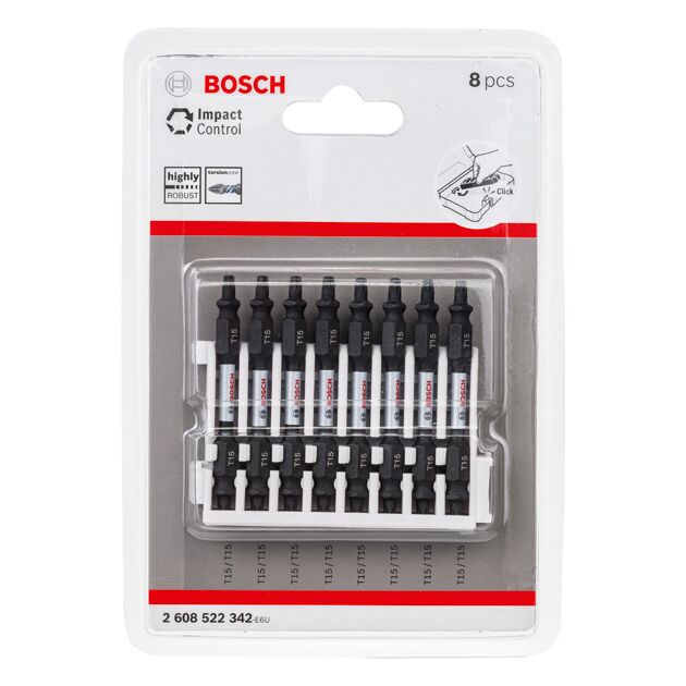 Набір насадок для шурупокрута з контролем ударної функції, 8 шт. BOSCH, фото , зображення 2 | SNABZHENIE.com.ua