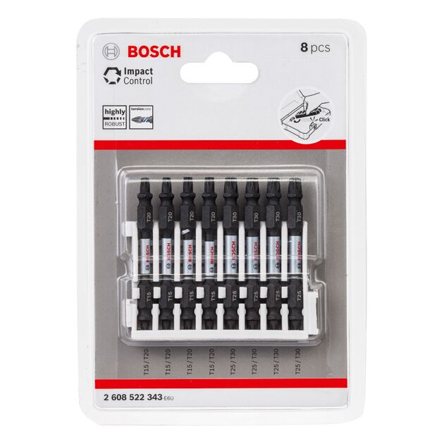 Набір насадок для шурупокрута з контролем ударної функції, 8 шт. BOSCH, фото , зображення 2 | SNABZHENIE.com.ua