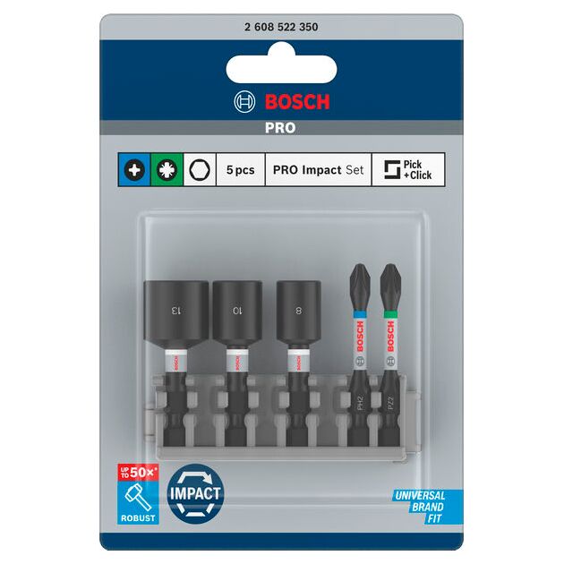 Комплект із 5 насадок Impact Control BOSCH для загвинчування, фото , изображение 2 | SNABZHENIE.com.ua