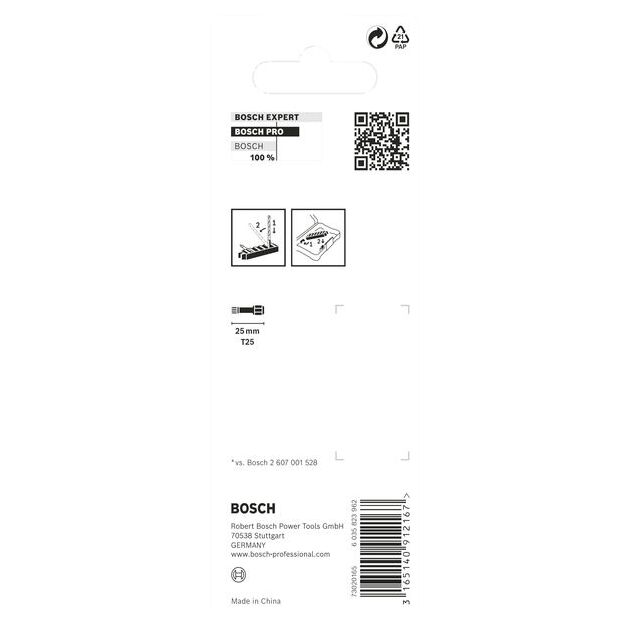 Бита ударна T25 x 25 мм Impact Control, 8 шт, BOSCH (2608522381), фото , зображення 4 | SNABZHENIE.com.ua