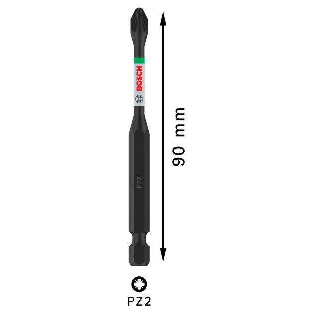 Насадка PRO Pozidriv Impact, PZ2, 90 мм BOSCH, фото , зображення 3 | SNABZHENIE.com.ua