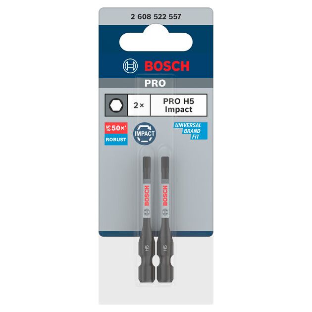 Насадка PRO Hex Impact, H5, 55 мм, 2 шт. BOSCH, фото , зображення 2 | SNABZHENIE.com.ua