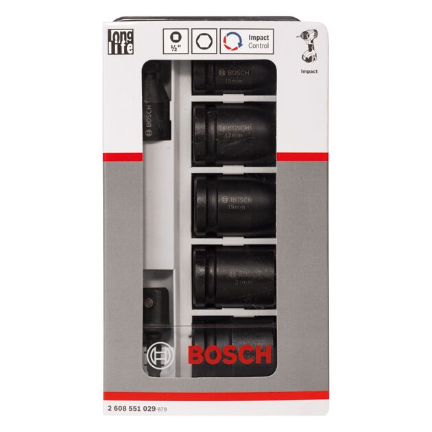 Набор торцевых ключей BOSCH 7 шт, 13–24 мм, фото , изображение 2 | SNABZHENIE.com.ua