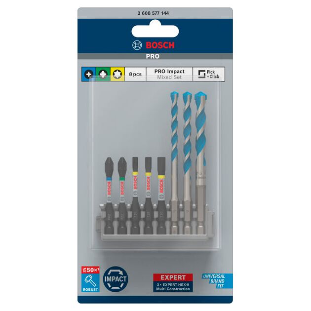 Сверло Hex-9 MultiConstruction 5/6/8 мм, Impact Power, 50 мм, BOSCH, фото , изображение 3 | SNABZHENIE.com.ua