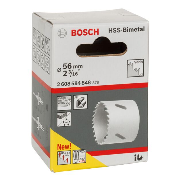 Коронка 56 мм по дереву и металлу STANDARD BOSCH, фото , изображение 2 | SNABZHENIE.com.ua