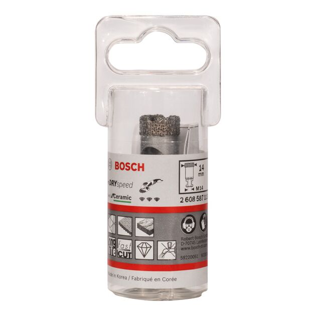 Сверла алмазные для сухого сверления Dry Speed 14 x 30 мм BOSCH, фото , изображение 3 | SNABZHENIE.com.ua