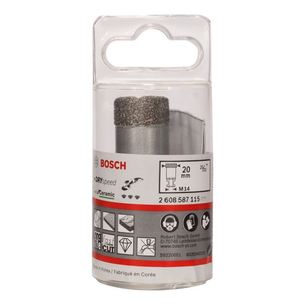 Алмазні свердла для сухого свердління Dry Speed Best for Ceramic 20 x 35 мм BOSCH, фото , зображення 2 | SNABZHENIE.com.ua