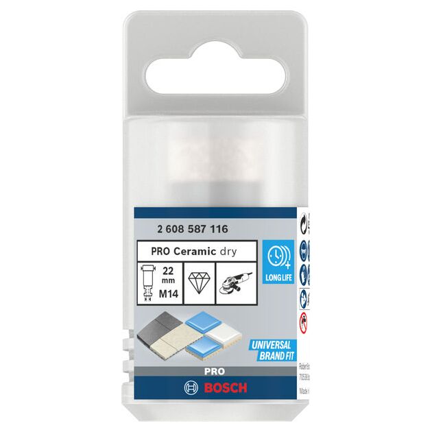 Алмазные сверла Dry Speed для керамики 22 x 35 мм BOSCH, фото , изображение 3 | SNABZHENIE.com.ua