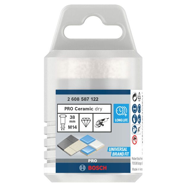 Алмазні свердла для сухого свердління Dry Speed Best for Ceramic 38 x 35 мм BOSCH, фото , зображення 3 | SNABZHENIE.com.ua
