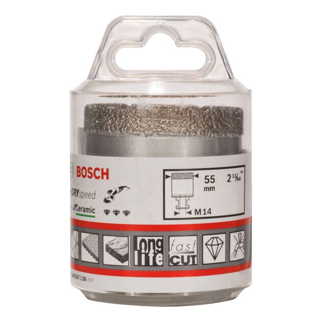 Алмазні свердла для сухого свердління Dry Speed Best for Ceramic 55 x 35 мм BOSCH, фото , зображення 3 | SNABZHENIE.com.ua