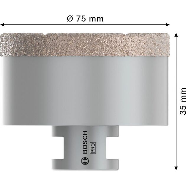 Алмазні свердла для сухого свердління Dry Speed Best for Ceramic 75 x 35 мм BOSCH, фото , зображення 4 | SNABZHENIE.com.ua