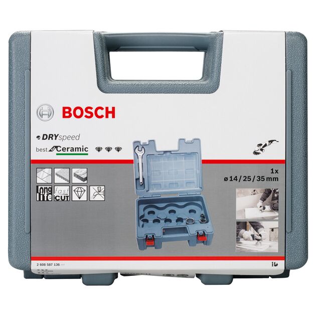 Набір алмазних різців BOSCH DrySpeed для кераміки, 3 шт, 14–35 мм, фото , изображение 2 | SNABZHENIE.com.ua