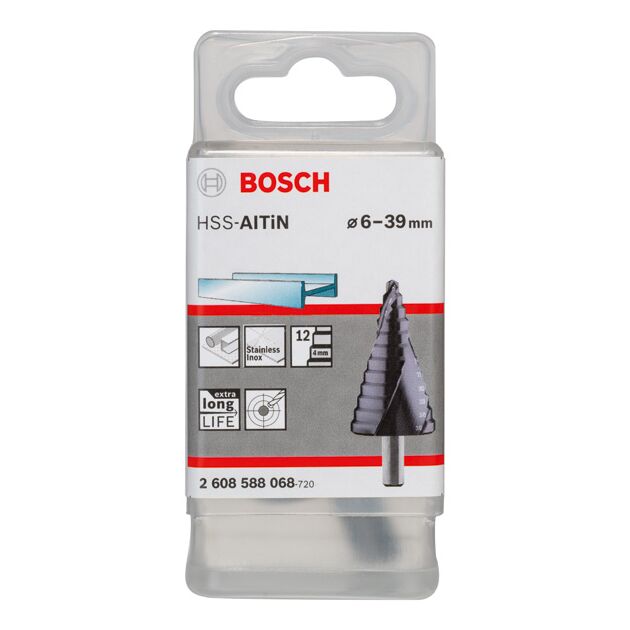 Сверла ступенчатые HSS-AlTiN 6-39 мм, 10,0 мм, 93,5 мм BOSCH, фото , изображение 2 | SNABZHENIE.com.ua