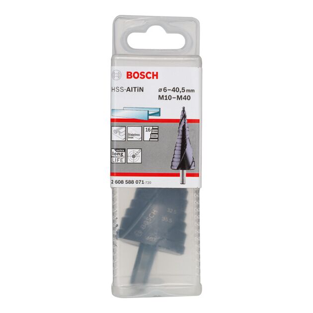 Східчасті свердла HSS-AlTiN M10-M40, 10,0 мм, 125,5 мм BOSCH, фото , зображення 2 | SNABZHENIE.com.ua