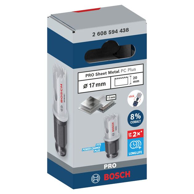 Коронка BOSCH PRO Sheet Metal PC Plus, 17 мм, фото , изображение 2 | SNABZHENIE.com.ua