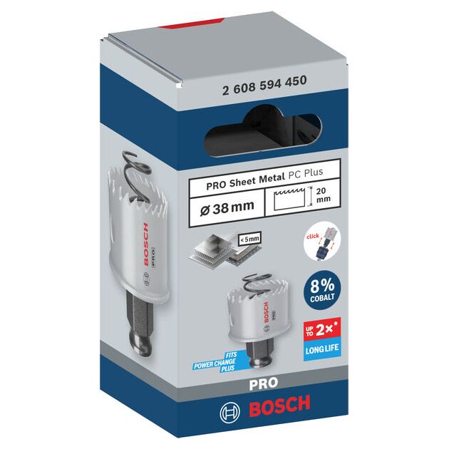 Коронка BOSCH PRO Sheet Metal PC Plus, 38 мм, фото , изображение 2 | SNABZHENIE.com.ua