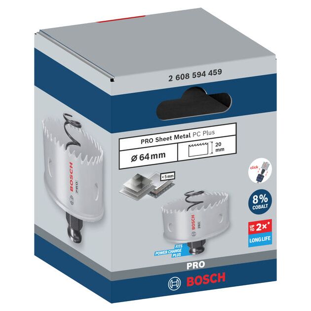 Коронка BOSCH PRO Sheet Metal PC Plus, 64 мм, фото , изображение 2 | SNABZHENIE.com.ua