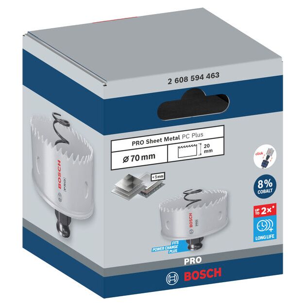 Коронка BOSCH PRO Sheet Metal PC Plus, 70 мм, фото , изображение 2 | SNABZHENIE.com.ua