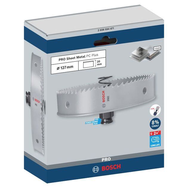 Коронка BOSCH PRO Sheet Metal PC Plus, 127 мм, фото , изображение 2 | SNABZHENIE.com.ua