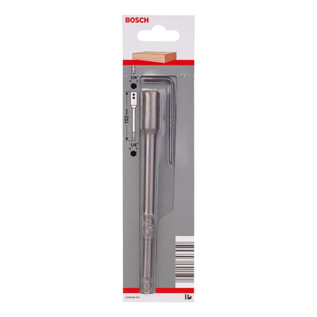 Подовжувач 1/4" до центрового свердла Self Cut Speed 152 мм BOSCH, фото , изображение 2 | SNABZHENIE.com.ua