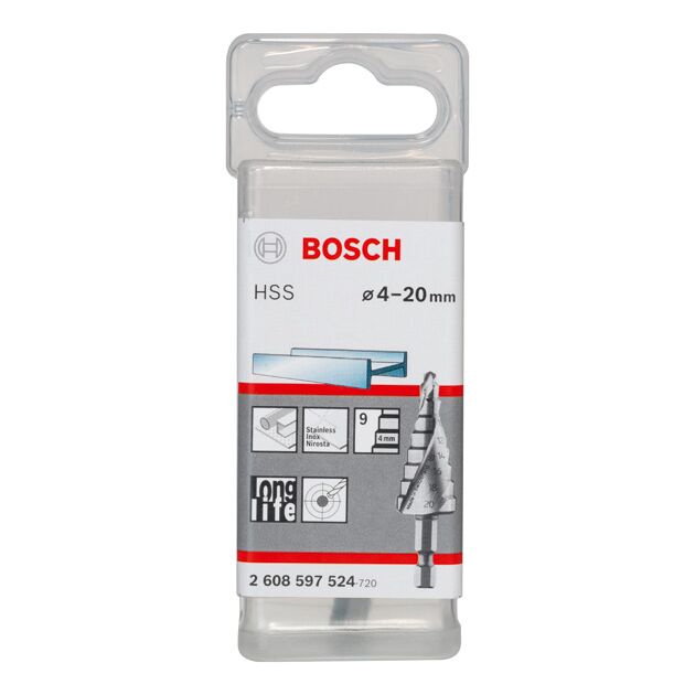 Свердла ступенчатые из быстрорежущей стали 4-20 мм, 1/4, 70,5 мм BOSCH, фото , изображение 2 | SNABZHENIE.com.ua