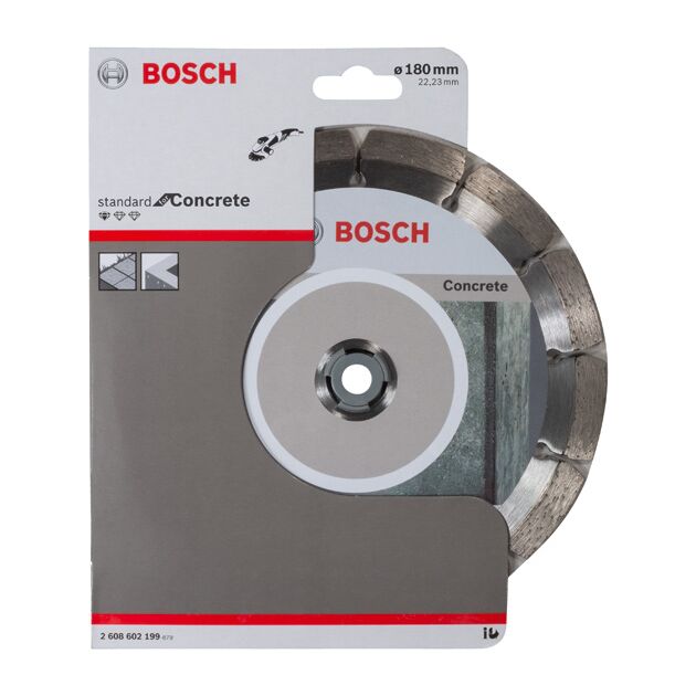 Алмазный круг 180x22,23 мм Standard for Concrete BOSCH (2608602199), фото , изображение 2 | SNABZHENIE.com.ua