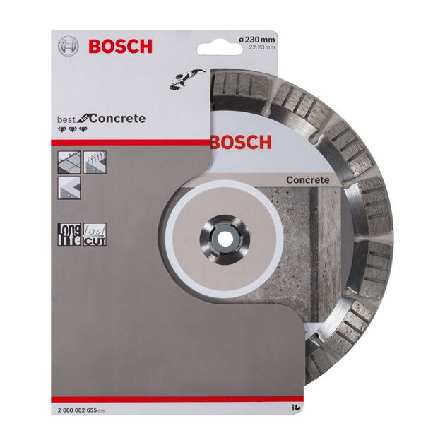 Алмазный диск BOSCH Best for Concrete 230 мм 22,23 мм 2,4 мм 15 мм, фото , изображение 2 | SNABZHENIE.com.ua