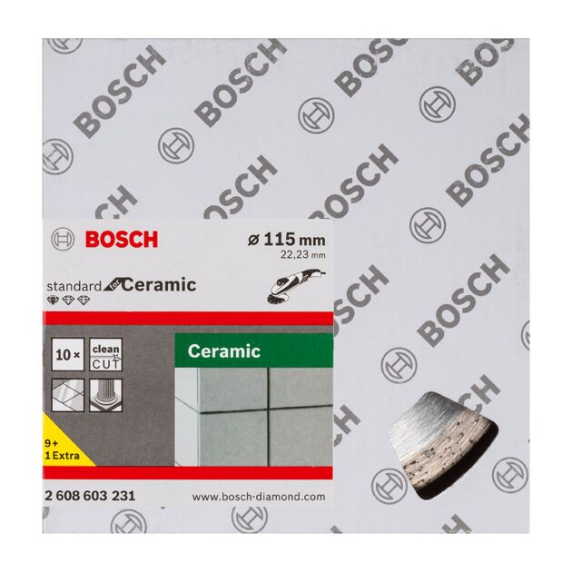 Алмазний відрізний круг 115 x 22,23 мм, Standard for Ceramic, 10 шт, BOSCH (2608603231), фото , зображення 2 | SNABZHENIE.com.ua