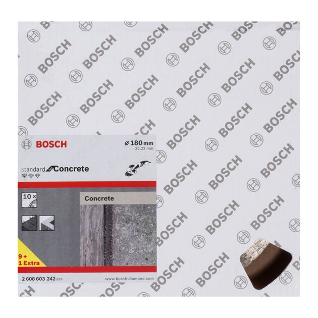 Алмазный отрезной диск BOSCH 180 мм для бетона 22,23 х 2 х 10 мм, фото , изображение 2 | SNABZHENIE.com.ua