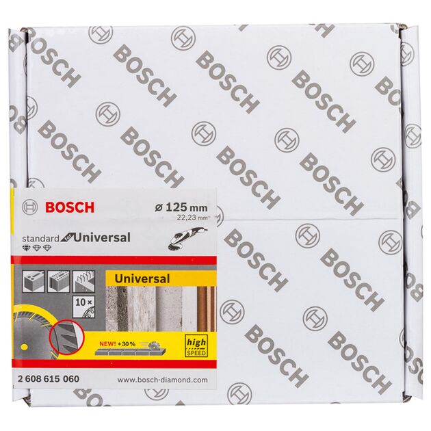 Алмазний відрізний круг 125 x 22,23 мм, Standard for Universal, 10 шт, BOSCH (2608615060), фото , зображення 2 | SNABZHENIE.com.ua