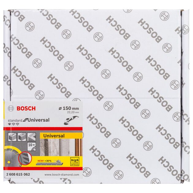 Алмазный отрезной диск Standard for Universal 150x22,23 (упаковка 10 шт.) BOSCH, фото , изображение 2 | SNABZHENIE.com.ua