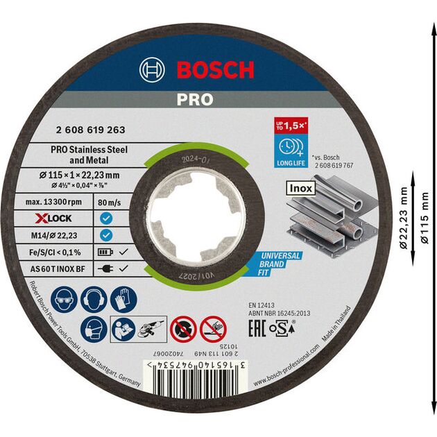 Диск отрезной X-LOCK Expert для Inox и металла, 115 мм, фото , изображение 2 | SNABZHENIE.com.ua