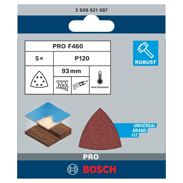 Шліфувальний аркуш F460 BfWP, G120, 93 мм BOSCH, фото , зображення 2 | SNABZHENIE.com.ua