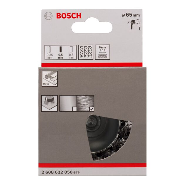Щітка зачистна, дріт із вузликами, сталь 65 х 0,5 мм BOSCH, фото , изображение 3 | SNABZHENIE.com.ua