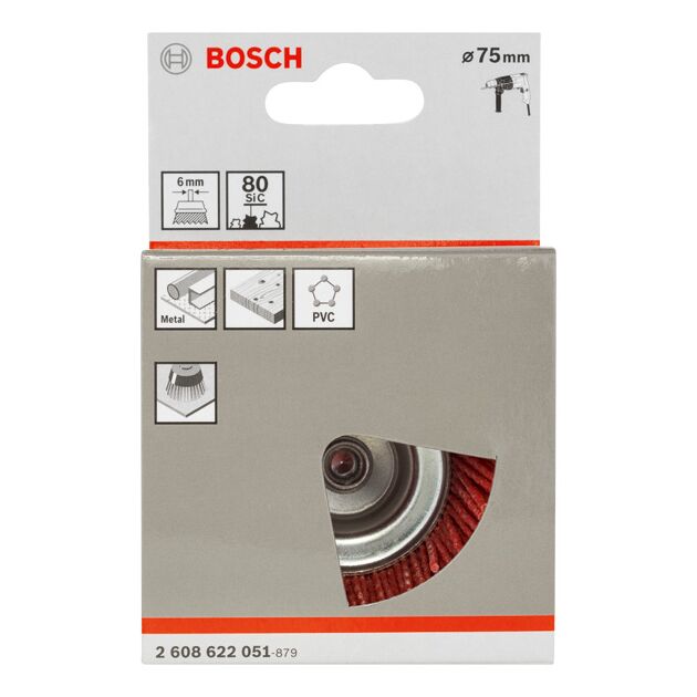Чашечная нейлоновая щетка Bosch, 75 х 1,1 мм, фото , изображение 3 | SNABZHENIE.com.ua