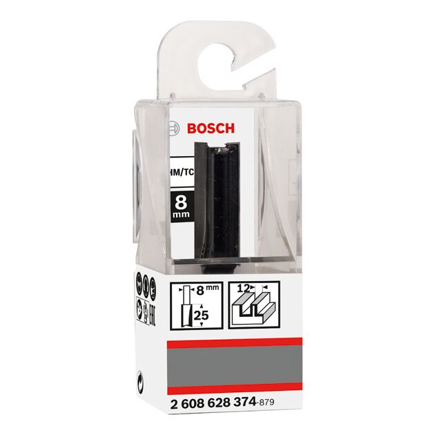 Фреза пазовая 12x32x62 мм, хвостовик 8 мм BOSCH (2608628374), фото , изображение 2 | SNABZHENIE.com.ua