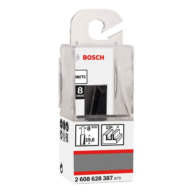 Фреза пазовая BOSCH 15x20x51 мм, хвостовик 8 мм (2608628387), фото , изображение 2 | SNABZHENIE.com.ua