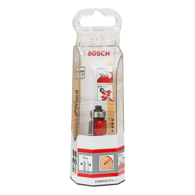 Карнизна фреза Expert for Wood, 8 мм, D 16,7 мм, R1 2 мм, L 12,7 мм, G 55 мм BOSCH, фото , зображення 2 | SNABZHENIE.com.ua