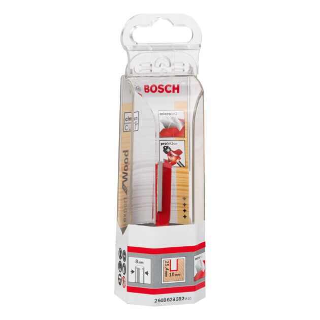 Прямая фреза Пазова Expert for Wood, 8 мм, D1 10 мм, L 25,4 мм, G 62,4 мм BOSCH, фото , изображение 2 | SNABZHENIE.com.ua