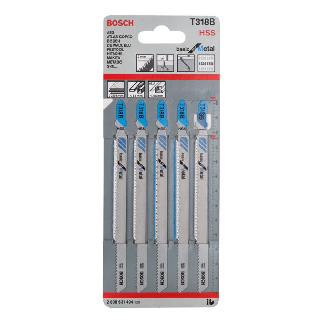 Пилка лобзиковая T 318 B Basic для металла BOSCH, фото , изображение 2 | SNABZHENIE.com.ua