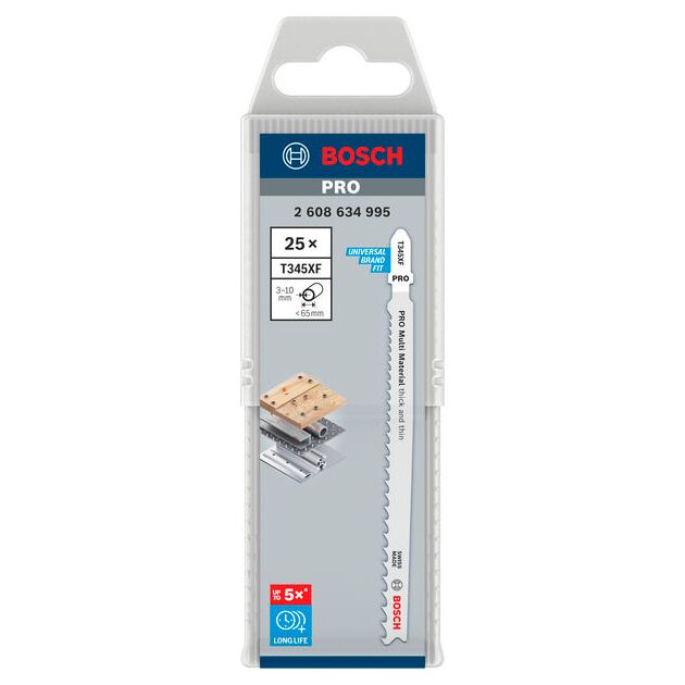 Пильное полотно T 345 XF Progressor для дерева и металла, 25 шт, BOSCH, фото , изображение 2 | SNABZHENIE.com.ua