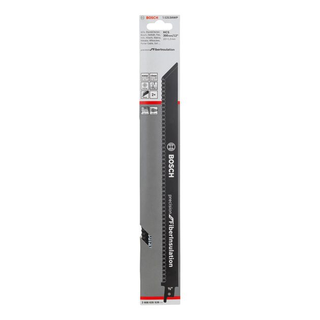 Полотно для ножовок S 1213 AWP Precision для волоконної ізоляції BOSCH, фото , зображення 2 | SNABZHENIE.com.ua