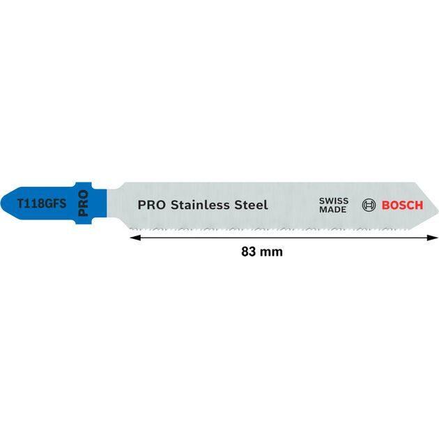 Пилка лобзиковая T 118 GFS Basic для нержавеющей стали BOSCH, фото , изображение 4 | SNABZHENIE.com.ua