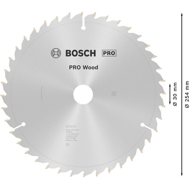 Пильный диск BOSCH Optiline Wood 254 x 30 x 2,0 мм, 40 зубьев, фото , изображение 4 | SNABZHENIE.com.ua