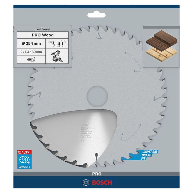 Пильный диск BOSCH Optiline Wood 254 x 30 x 2,0 мм, 40 зубьев, фото , изображение 3 | SNABZHENIE.com.ua