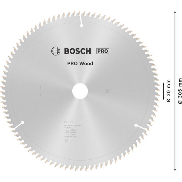 Пильный диск 305 x 30 мм, Z 96 для древесины Optiline Wood BOSCH, фото , изображение 4 | SNABZHENIE.com.ua