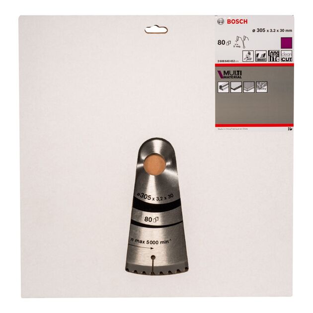 Пильний диск 305 x 30 мм, Z 80 для обробки алюмінію та дерева Multi Material BOSCH (2608640452), фото , зображення 3 | SNABZHENIE.com.ua