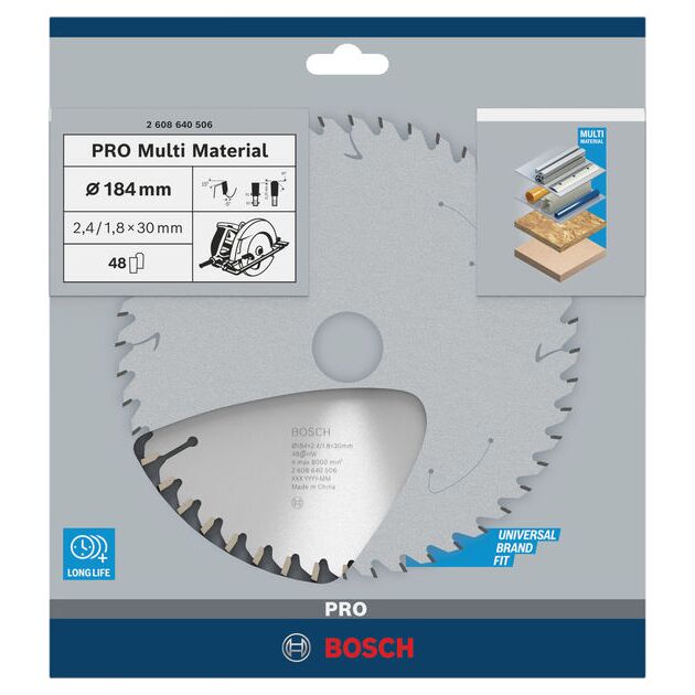 Пильный диск «Multi Material» 184 x 30 x 2,4 мм, 48 зубьев BOSCH, фото , изображение 3 | SNABZHENIE.com.ua