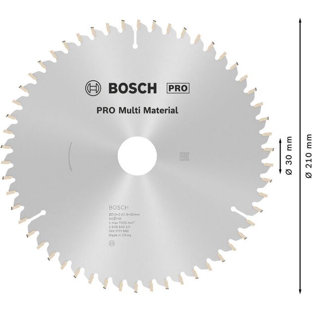 Диск пилы 210x30 мм, Z 54 для алюминия и дерева BOSCH (2608640511), фото , изображение 4 | SNABZHENIE.com.ua